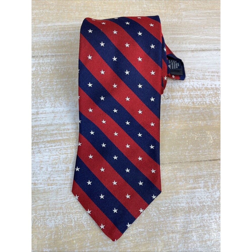 Brooks Brothers Makers Men’s Silk Tie Patriotic Stars & Stripes Repp Tie 59” USA